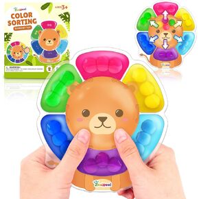 Sensory Toys Color Sorting Toys:Quiet Fidgets Toys for Toddlers 1-3, Fine Motor Skill Games Color Matching Toys Learning Educational Montessori Toys Calm Down Travel Toys Stocking Stuffer for Kids 3-5