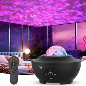 Star Projector Galaxy Light Projector, Ocean Wave Projector for Bedroom with White Noise, Bluetooth Speaker, Timer & Remote Control, Star Night Light Projector for Kids Teens