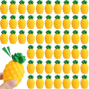 50 Pcs Rubber Pineapple Bath Toy Bulk Mini Pineapple Toys Pineapple Bathtub Toys for Baby Float Squeak Toys for Summer Pool Parties Party Baby Shower Decoration