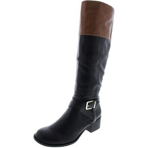 Style & Co. Womens Venesa Knee High Riding Boots (Black/Barrel, 6)