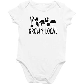 Onesie Organic Baby One Piece Short Sleeve Cute Bodysuit, 0-12 Months - Grown Local | Peanut
