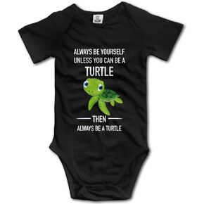 Always Be Yourself Unless You Can Be A Turtle Boutique Baby Bodysuit Onesie Unisex Short Sleeve Black, 0-6 Months