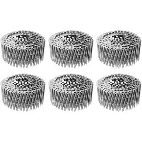 uxcell 1800 Count Siding Nails 2-1/4"x0.09" 15-Degree 304 Stainless Steel Ring Shank Full Round Head Collated Wire Coil for Lath and Sheathing Materials