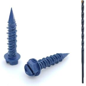 100 Qty 1/4" x 1-1/4" Hex Head Diamond Tip Concrete Screws to Anchor Masonry, Block & Brick (BCP498)