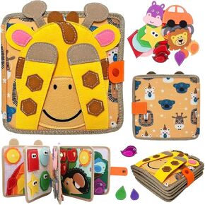 Montessori Busy Book for Toddlers 3, Busy Board Sensory Toys for Toddlers,Montessori Toys for 3+ Year Old Girls Gift,Toddler Travel Activities Educational Toys