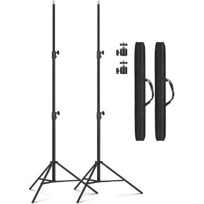 2 Pack Light Stand Photography Tripod 9.2 ft/110 inch, Sdfghj Aluminum Heavy Duty Light Stand Tripod with Carrying Case, Light Tripod for HTC Vive, LED Ring Lights, Speedlight, Flash, Strobe, Camera