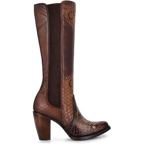 Cuadra Women's Boot in Genuine Python Leather and Bovine Leather, 3F66PH