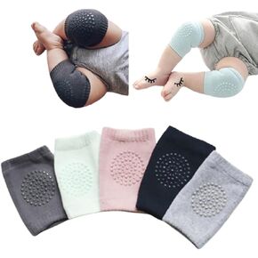 Baby Crawling Anti-Slip Knee Pads Non-Slip Ankle Sock Knee Pad for Baby，Children's knee socks-5PCS