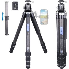 Heavy Duty Carbon Fiber Tripod CS902C with 52mm Arca Ball Low Profile Tripod Head Compact Lightweight Travel Camera Stand for DSLR Digital Camcorder Max Load 88.2lbs/40kg