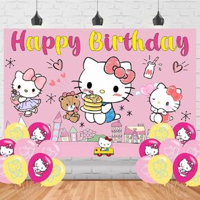 Cartoon Cats Birthday Party Backdrop Photo Background Cute Cartoon Cats Birthday Party Decorations Banner Super Kitties Girls Theme Photography Backdrop