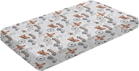 Baby Crib Sheets Fitted for Boys and Girls Vintage Car Plane Wheel Cloud Breathable Neutral Baby Sheet 28''x52'' Fits Toddler Bed or Crib Mattress, 4267584 in Saudi Arabia