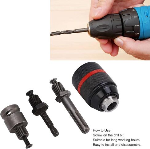Hand Drill Chuck, Multi Quick Connect Replacement Keyless Hand Drill Chuck Self Tightening Drill Chuck 1/2-20UNF Connection 2‑13mm Clamping Range Quick Changing Tool (Hex 63mm in Saudi Arabia