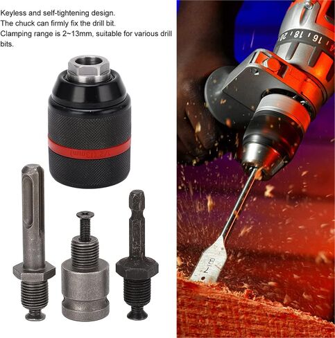 Hand Drill Chuck, Multi Quick Connect Replacement Keyless Hand Drill Chuck Self Tightening Drill Chuck 1/2-20UNF Connection 2‑13mm Clamping Range Quick Changing Tool (Hex 63mm in Saudi Arabia