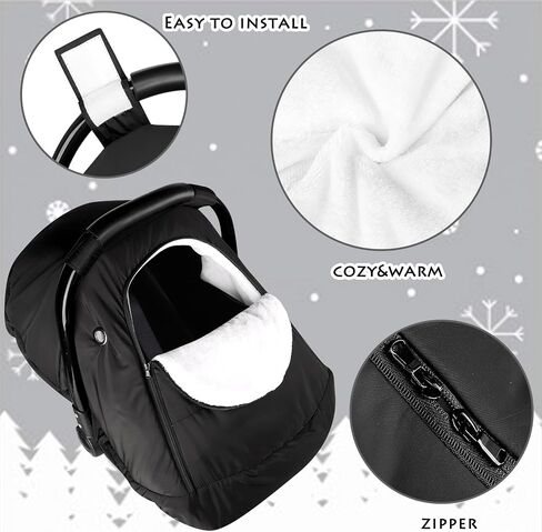 Winter Car Seat Covers for Babies, Carseat Cover Girls, Cozy & Warm Cover, Infant Car Seat Canopy Water Resistant, Universal Cold Weather Shield, Pink in Saudi Arabia