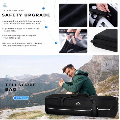 Multipurpose Telescope Bag 30 In– Padded Shock Absorbent –600D Oxford Telescope Carrying Case with Adjustable Shoulder Strap & Pockets and Extra Storage for Telescope, 40 Inches, Black in Saudi Arabia