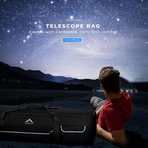 Multipurpose Telescope Bag 30 In– Padded Shock Absorbent –600D Oxford Telescope Carrying Case with Adjustable Shoulder Strap & Pockets and Extra Storage for Telescope, 40 Inches, Black in Saudi Arabia