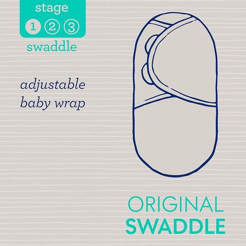 SwaddleMe Original Swaddle – Size Large, 3-6 Months, 2-Pack (Feather Stripe) in Saudi Arabia