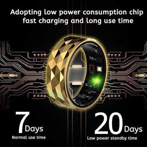 Smart Ring, Smart Ring Health Tracker, IP68 Waterproof Fitness Tracker Ring, No App Subscription with Heart Rate, Blood Oxygen, and Activity Tracking (Silver, 10#) in Saudi Arabia
