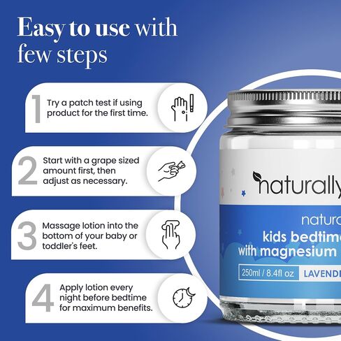Kids Magnesium Bedtime Lotion with Vitamin D | Support for Sleep, Heart, Bone, Nerve, Gut and Muscle Health | Alternative to Melatonin | Lavender & Chamomile 4.2 fl oz in Kuwait