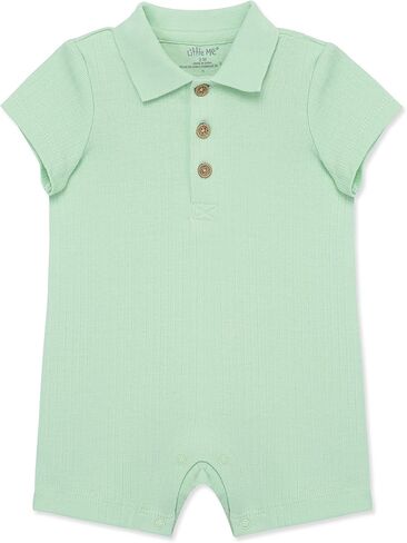 Little Me Simply Essential Solids 100% Organic Clothes for Baby Boys' Collared Polo Romper, 3-12 Months in Saudi Arabia