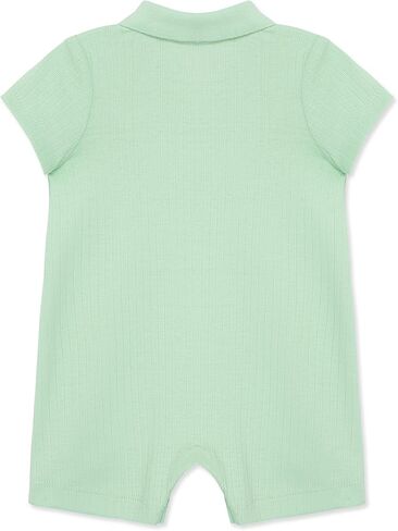 Little Me Simply Essential Solids 100% Organic Clothes for Baby Boys' Collared Polo Romper, 3-12 Months in Saudi Arabia