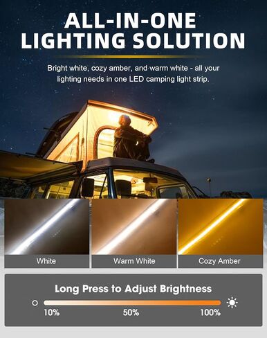 12V Led Light Strip Camping Light Cabinet Lights Camping Essentials Waterproof IP67 Camper Accessories Survival Gear for Outdoor Party White in Saudi Arabia