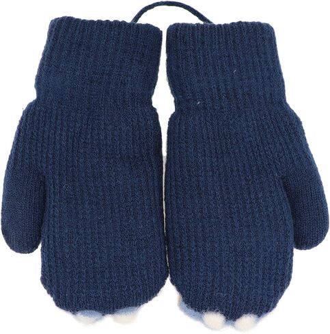 Toddler Girls Boys Rabbit Winter Warm Knit Mittens with String Bunny Kids Baby Soft Thick Fleece Lined Gloves in Kuwait