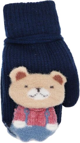 Toddler Girls Boys Rabbit Winter Warm Knit Mittens with String Bunny Kids Baby Soft Thick Fleece Lined Gloves in Kuwait