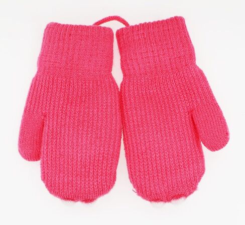 Toddler Girls Boys Rabbit Winter Warm Knit Mittens with String Bunny Kids Baby Soft Thick Fleece Lined Gloves in Kuwait