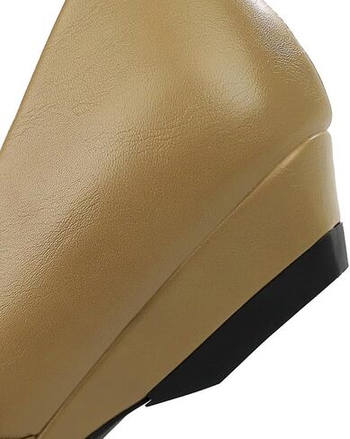 Women's 1 Inch Pointy Toe Mary Janes Flats One Strap Buckle Cute Leather Ballet Flat Shoes for Women Low Heeled Wedge Slip On Solid Work Flats Dress Comfortable in Saudi Arabia