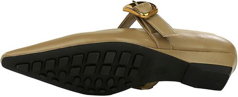 Women's 1 Inch Pointy Toe Mary Janes Flats One Strap Buckle Cute Leather Ballet Flat Shoes for Women Low Heeled Wedge Slip On Solid Work Flats Dress Comfortable in Saudi Arabia