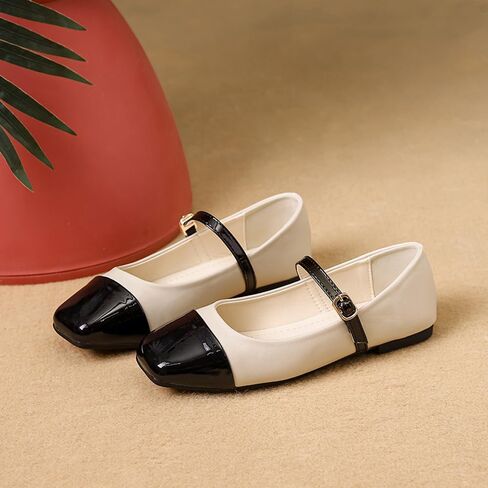 Dear Time Mary Jane Flats for Women Ballets Flats Strap Shoes Dressy Comfortable Square Toe Mary Jane Buckle Flats Shoes in Kuwait