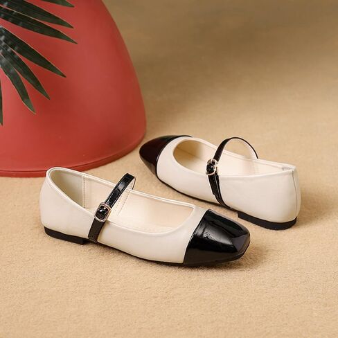 Dear Time Mary Jane Flats for Women Ballets Flats Strap Shoes Dressy Comfortable Square Toe Mary Jane Buckle Flats Shoes in Kuwait