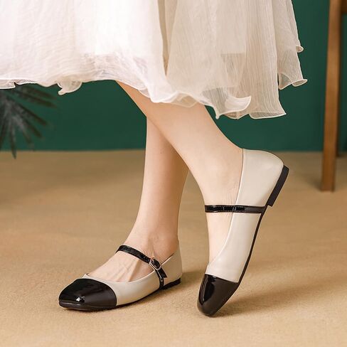 Dear Time Mary Jane Flats for Women Ballets Flats Strap Shoes Dressy Comfortable Square Toe Mary Jane Buckle Flats Shoes in Kuwait