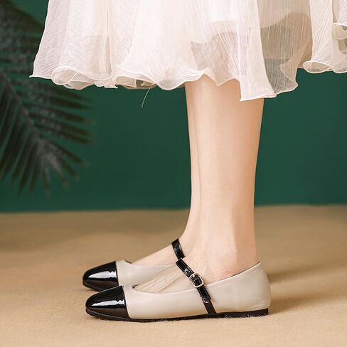 Dear Time Mary Jane Flats for Women Ballets Flats Strap Shoes Dressy Comfortable Square Toe Mary Jane Buckle Flats Shoes in Kuwait