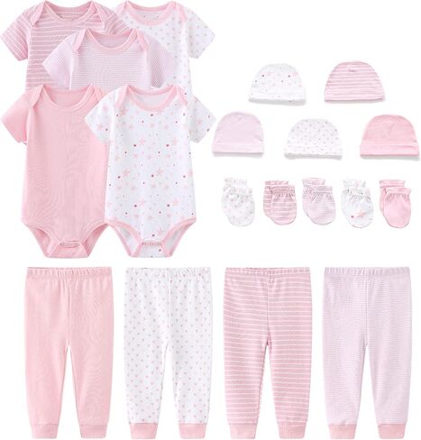 Chamie Newborn Short Sleeve Baby Bodysuit Baby Clothes set 19-Pack for Boys and Girls in Saudi Arabia