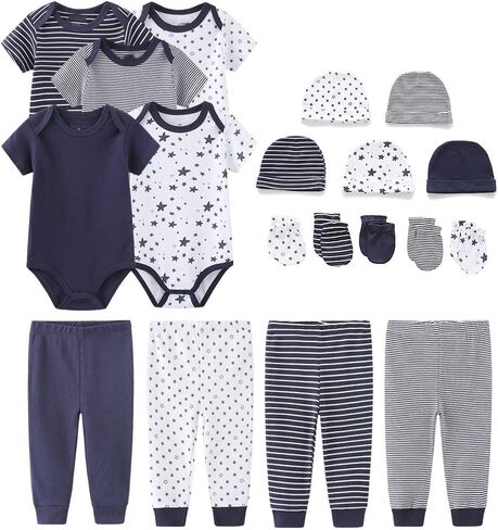 Chamie Newborn Short Sleeve Baby Bodysuit Baby Clothes set 19-Pack for Boys and Girls in Saudi Arabia