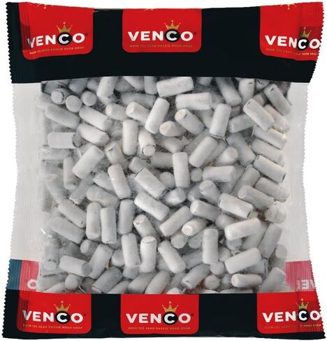 Venco Schoolkrijt Licorice Chalk Candy - School Chalk Licorice Sticks, White Crunchy Mint Coated Liquorice Candies with Soft Sweet Anise Filling, Original Dutch Licorice - Candy Bulk, 2.2 lbs Bag in Saudi Arabia