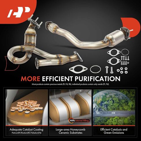 A-Premium Front Catalytic Converter Kit Direct-Fit Compatible with Chevrolet Malibu 2008-2012 & Pontiac G6 2007-2009 & Saturn Aura 2007-2009, 3.6L, EPA Compliant in Saudi Arabia