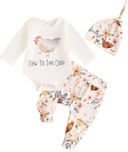 Newborn Baby Boy Clothes Letter Print Long Sleeve Romper Pants And Hat Infant Fall Outfits Baby Coming Home Outfit in Kuwait