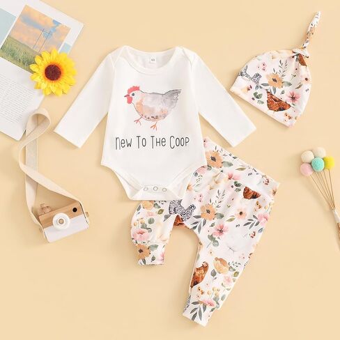 Newborn Baby Boy Clothes Letter Print Long Sleeve Romper Pants And Hat Infant Fall Outfits Baby Coming Home Outfit in Kuwait