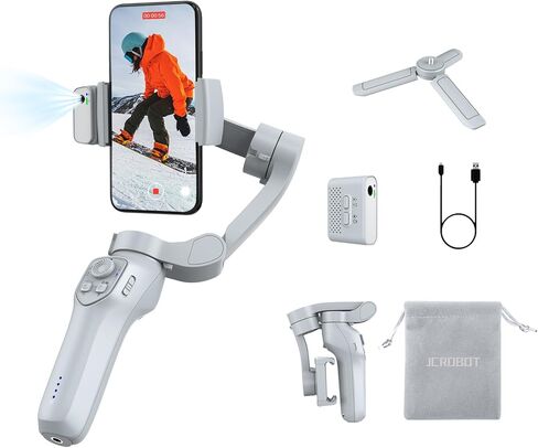 3-Axis Phone Gimbal with Magnetic AI Active Tracker,Gimbal Stabilizer for Smartphone with Fill Light,Phone Stabilizer for Video Recording,Gimbal for Android&iPhone,TikTok YouTube Vlogging Kit in Saudi Arabia