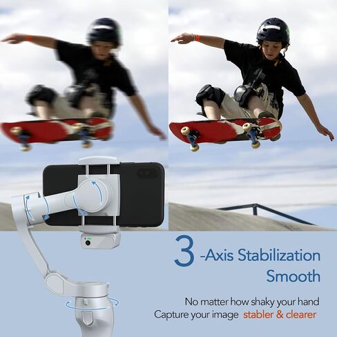 3-Axis Phone Gimbal with Magnetic AI Active Tracker,Gimbal Stabilizer for Smartphone with Fill Light,Phone Stabilizer for Video Recording,Gimbal for Android&iPhone,TikTok YouTube Vlogging Kit in Saudi Arabia