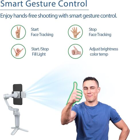 3-Axis Phone Gimbal with Magnetic AI Active Tracker,Gimbal Stabilizer for Smartphone with Fill Light,Phone Stabilizer for Video Recording,Gimbal for Android&iPhone,TikTok YouTube Vlogging Kit in Saudi Arabia