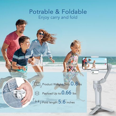3-Axis Phone Gimbal with Magnetic AI Active Tracker,Gimbal Stabilizer for Smartphone with Fill Light,Phone Stabilizer for Video Recording,Gimbal for Android&iPhone,TikTok YouTube Vlogging Kit in Saudi Arabia