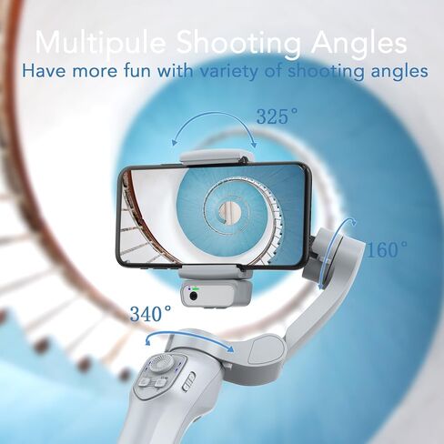 3-Axis Phone Gimbal with Magnetic AI Active Tracker,Gimbal Stabilizer for Smartphone with Fill Light,Phone Stabilizer for Video Recording,Gimbal for Android&iPhone,TikTok YouTube Vlogging Kit in Saudi Arabia