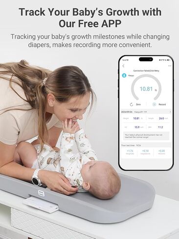 GROWNSY Smart Changing Pad and Scale, Wipeable Diaper Changing Baby Scale with Removable Safety Strap, Baby Ergonomic Design, Non-Slip, Comfortable, Fits Changing Table and Dresser, White in Saudi Arabia