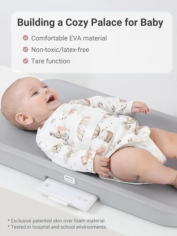 GROWNSY Smart Changing Pad and Scale, Wipeable Diaper Changing Baby Scale with Removable Safety Strap, Baby Ergonomic Design, Non-Slip, Comfortable, Fits Changing Table and Dresser, White in Saudi Arabia