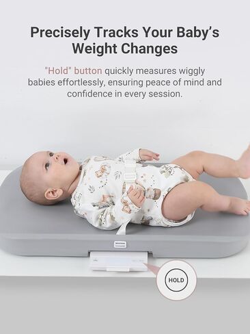 GROWNSY Smart Changing Pad and Scale, Wipeable Diaper Changing Baby Scale with Removable Safety Strap, Baby Ergonomic Design, Non-Slip, Comfortable, Fits Changing Table and Dresser, White in Saudi Arabia
