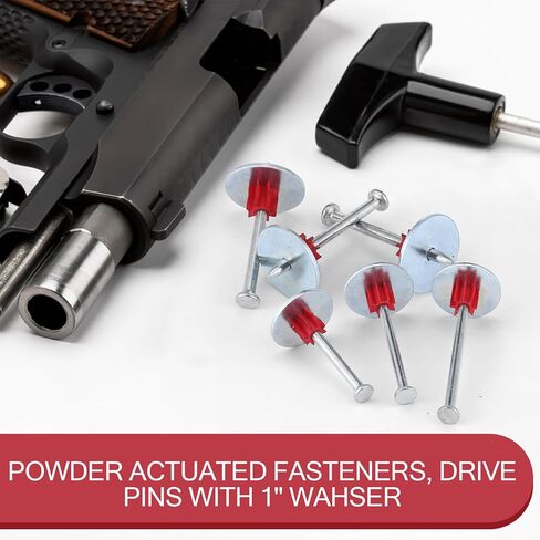 Tandefio 100 قطعة 2-1/2 بوصة دبابيس المحرك المشغلة بالطاقة، مثبتات المسحوق، أنظمة تثبيت المسحوق، دبابيس المحرك المشغلة مع 1 بوصة مغسولة in Kuwait